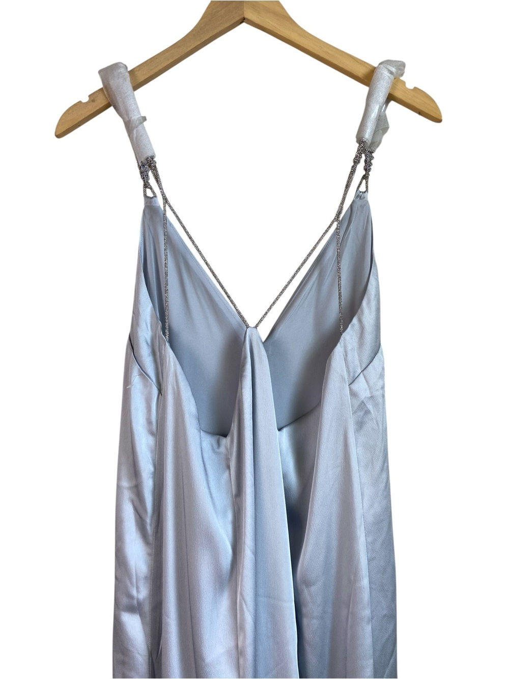 Significant Other Abbey Trapeze Pewter Satin Maxi Dress Size 6 NWOT - Picture 8 of 10